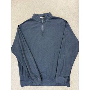 Peter Millar 100% Cotton Quarter Zip Pullover Sweater (Men's XL) Blue